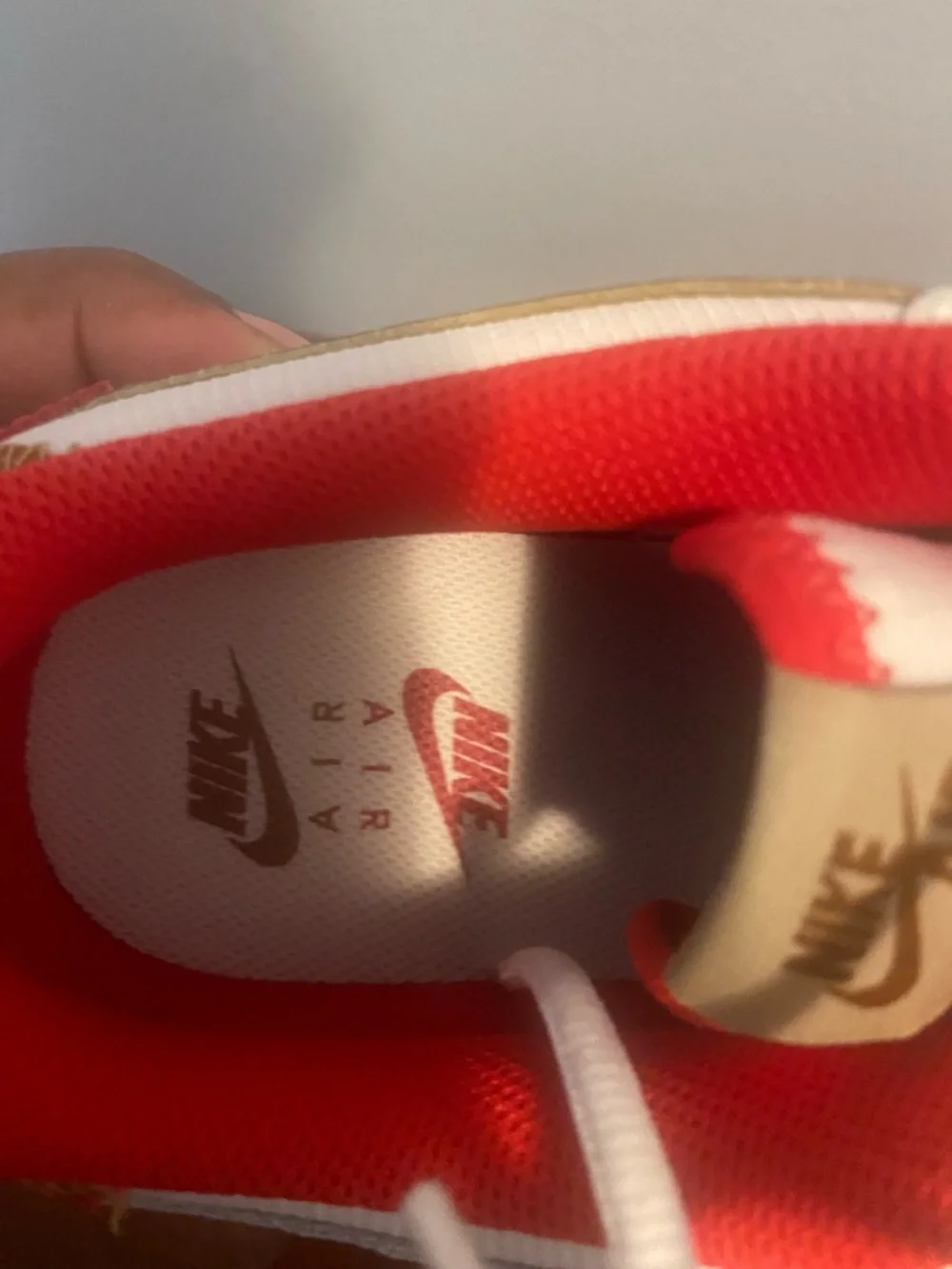 Nike Low-Top Sneakers — White, Red & Brown Accents Women AF1 Shadow Nike Air 1
